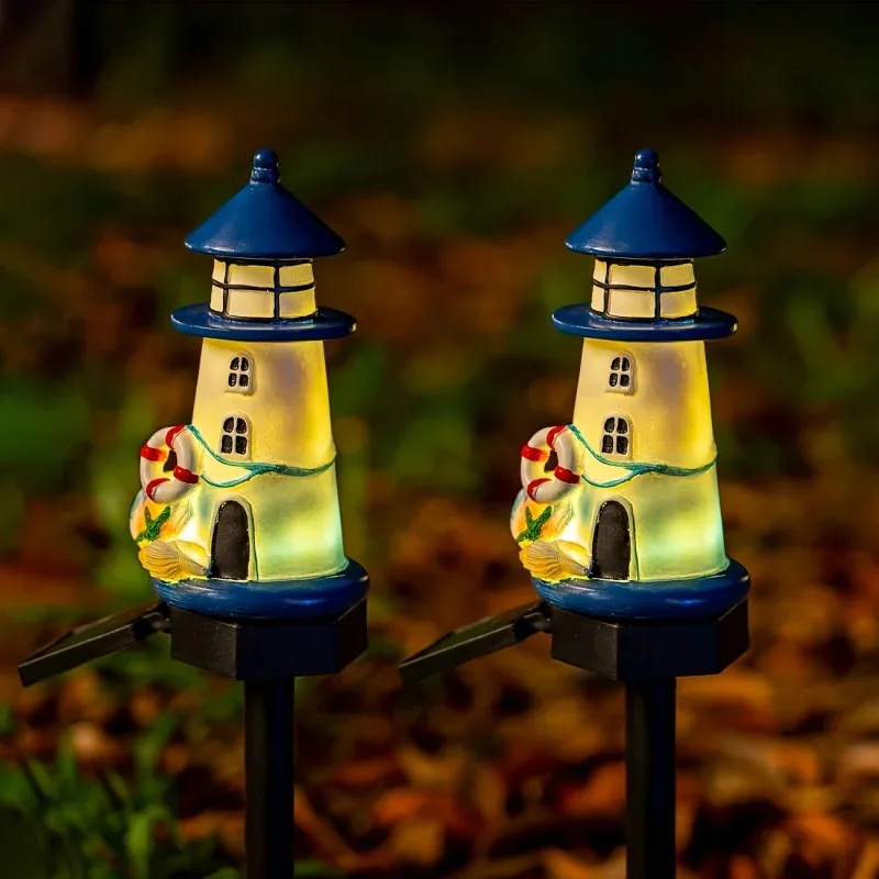 

Solar-Powered Outdoor Garden Lights – Waterproof Resin Lighthouse Decorative Stake Lights