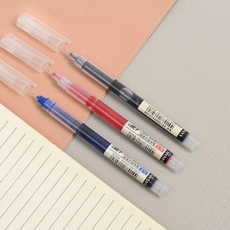 Роликовый наконечник 0,5 мм, гелевая ручка, прямая жидкая шариковая ручка, пишущий инструмент, офисные школьные канцелярские S