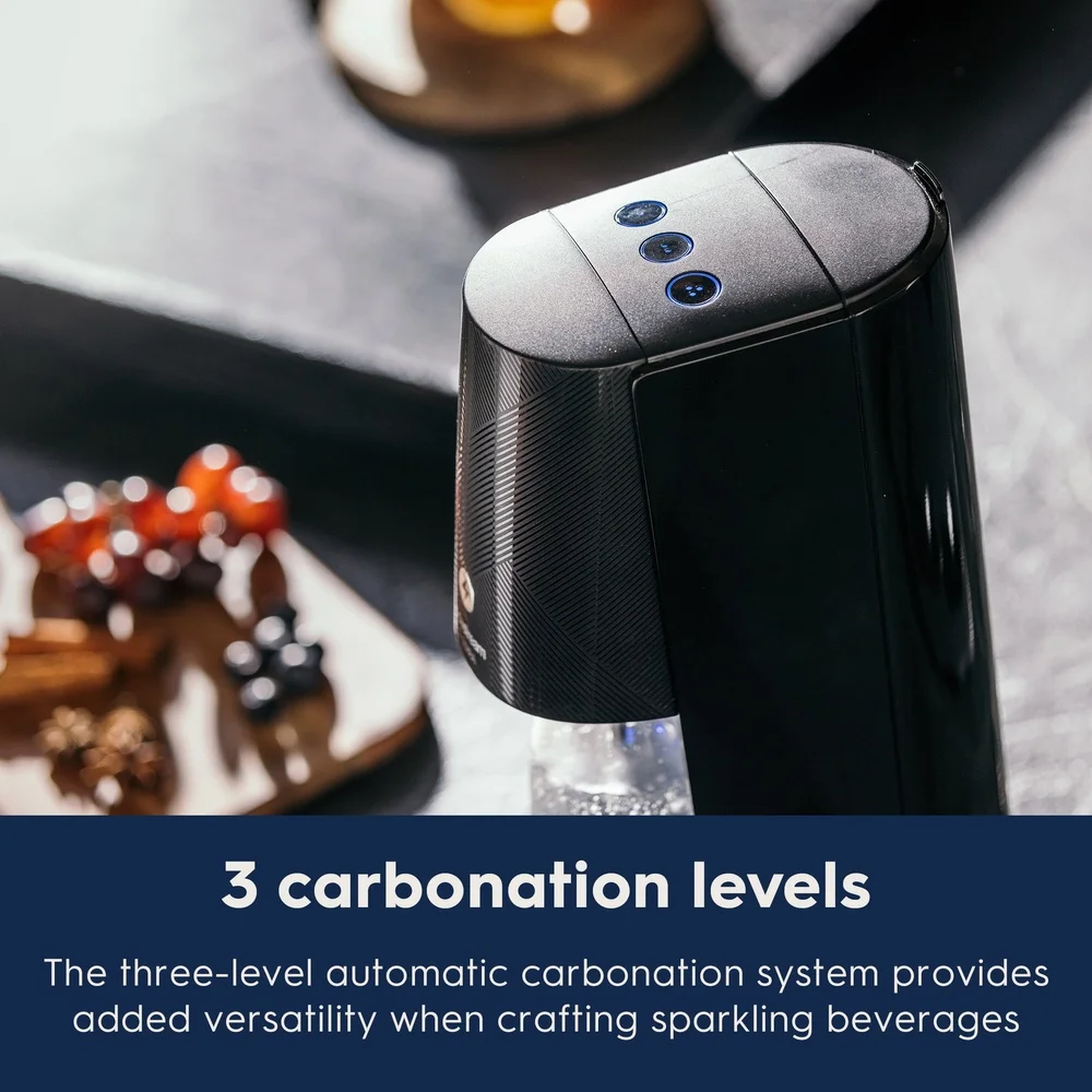 E-Terra Sparkling Water Maker Quick Connect CO2 Cylinder Carbonating Bottle Manual Fizz Home Kitchen Seltzer Maker Dishwasher