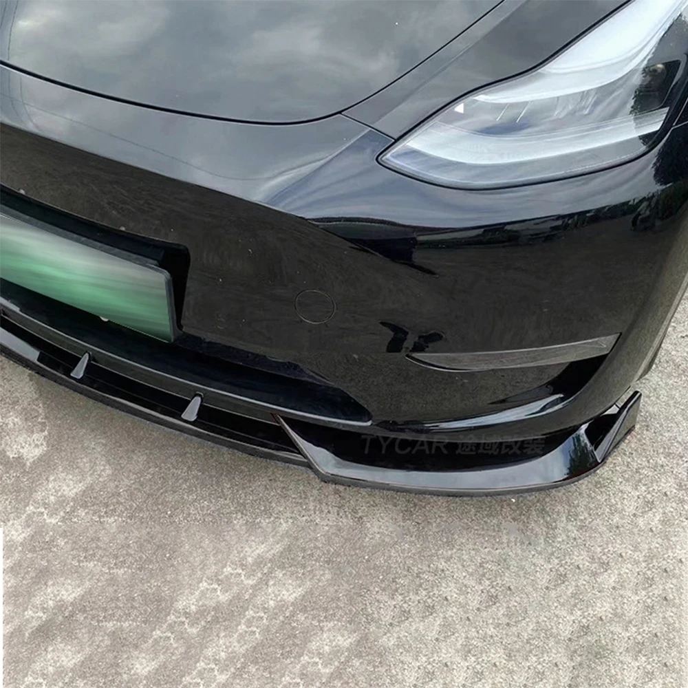 Car Front Bumper Splitter Lip Chin Spoiler Body Kit Diffuser Protector Guard For Tesla Model Y 2021 2022 2023 Auto Accessories