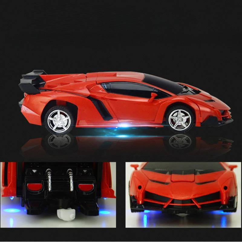 1: 18 Quattro canali Una chiave di ricarica Telecomando Trasformabile Auto Robot Giocattolo per bambini Resistente agli urti