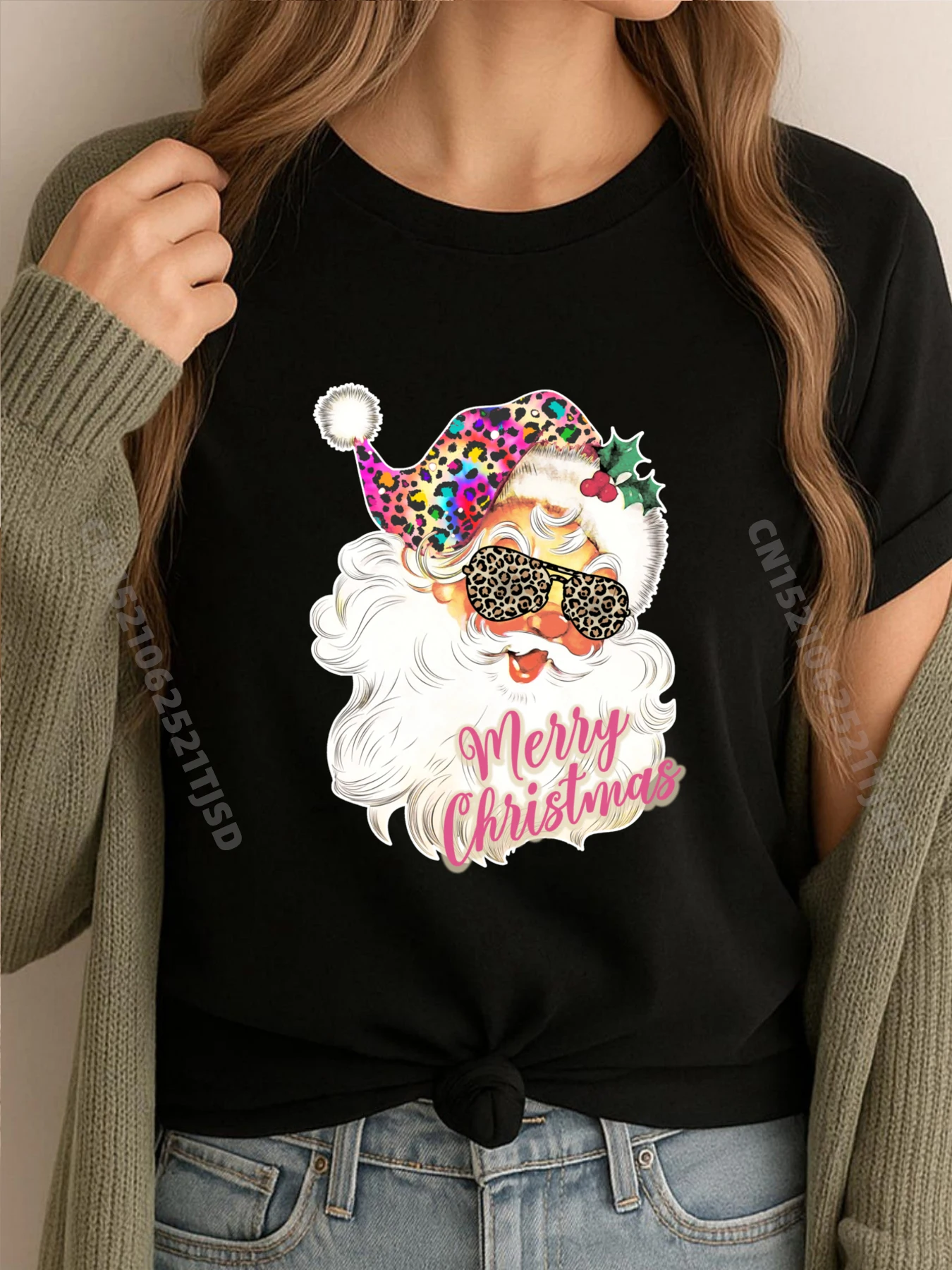 วินเทจสีชมพูซานตาคลอสสีชมพูคริสต์มาสสีชมพูชุดนอน Xma แบรนด์เสื้อยืดผู้ใหญ่ของขวัญสำหรับผู้ชาย