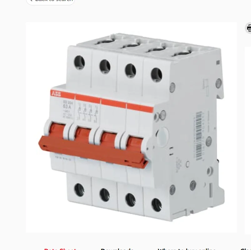 

Миниатюрный автоматический выключатель ABB MCB SD204/63 ID Товара: 2TAZ510400R0063