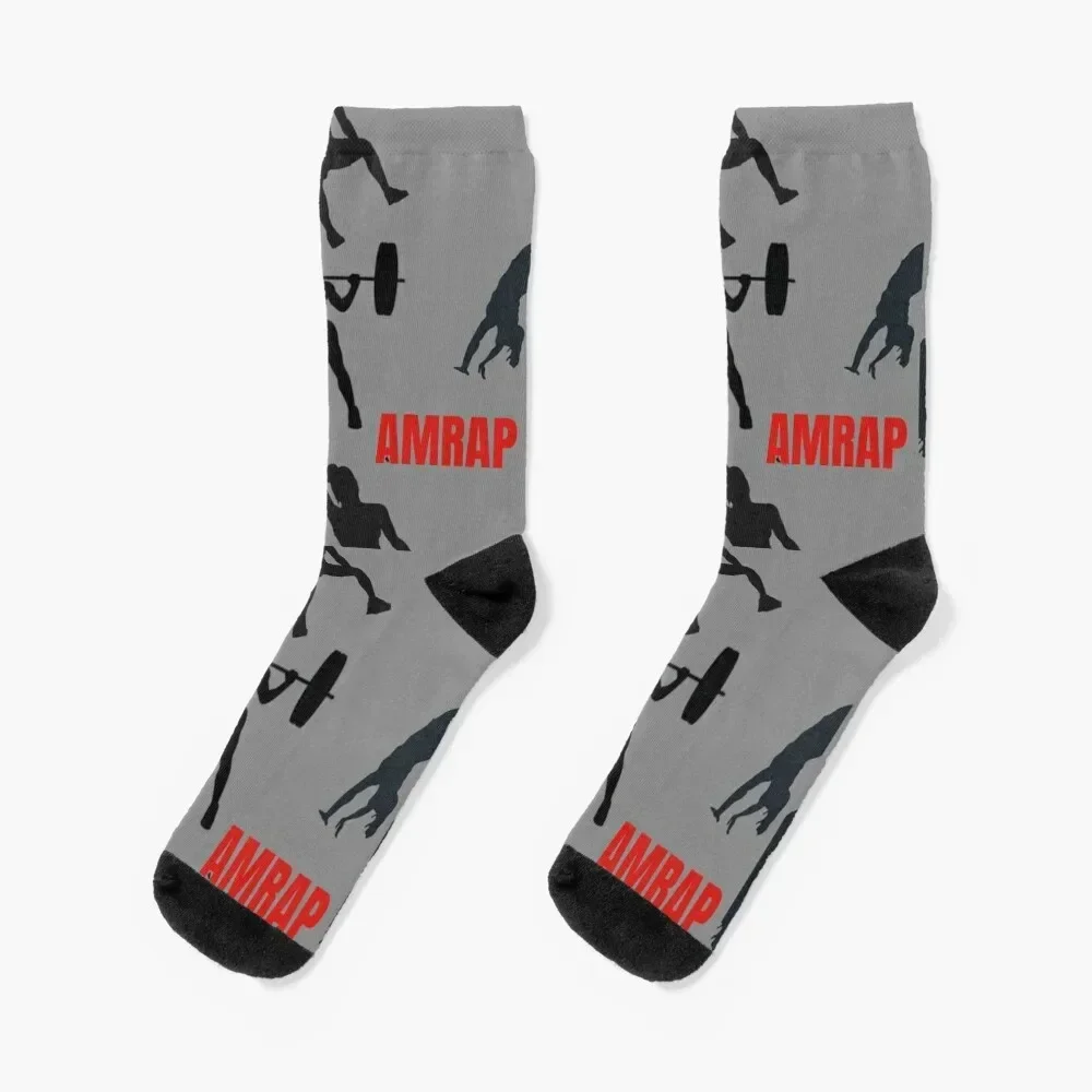 AMRAP - Crossfit Squats Fittest Socks loose with print Rugby Socks Women's Men's