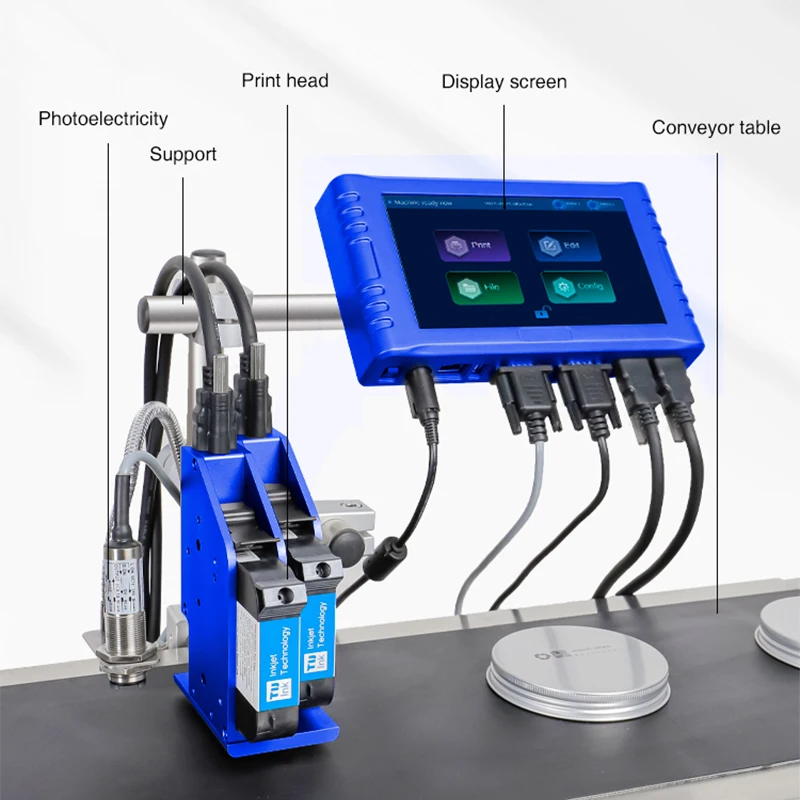 Automatic Online Batch Printing Tij Inkjet Printer Variable Data Expire Date Qr Code Series Number Coding Machine