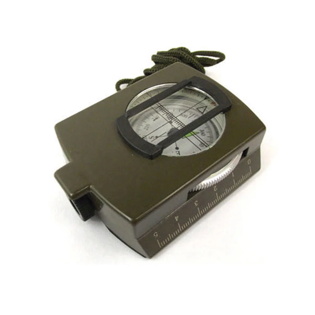 

Folding Multiuse Pocket Compass Army Green Outdoor Travel Ranging Slope Azimuth Surveying Ruler Magnifying Glass