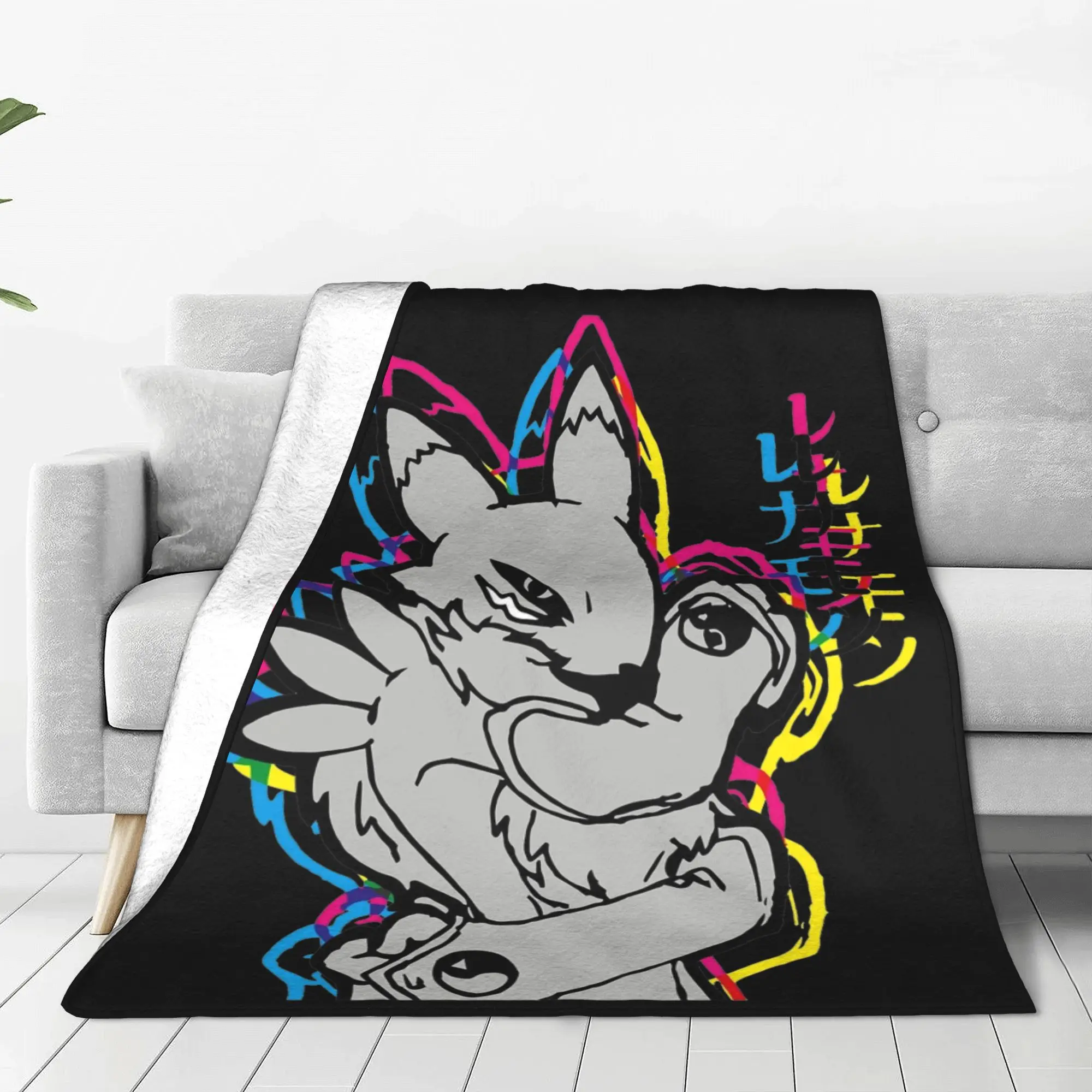 Renamon Digimon Anime Blankets  Plush Awesome Breathable Throw Blanket for Chair Covering Sofa Decoration