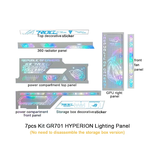 Imagen 2 del producto Panel de iluminación MOD ROG HYPERION para carcasa Asus GR701, tablero de luz de decoración de gabinete de jugador ARGB AURA SYNC de 5V, placa de reacondicionamiento láser DIY