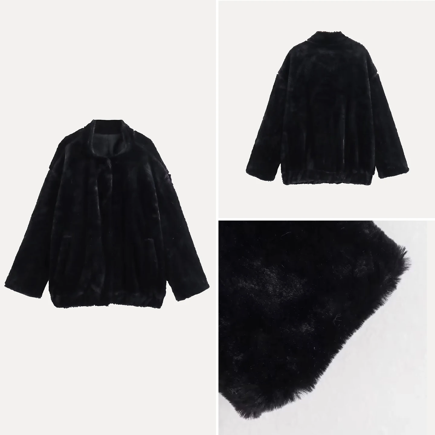 

Faionable Personalized Artificial Fur Flight Jaet Coat for Women Autumn 2025 Stand Fit ort Outerwear by Z