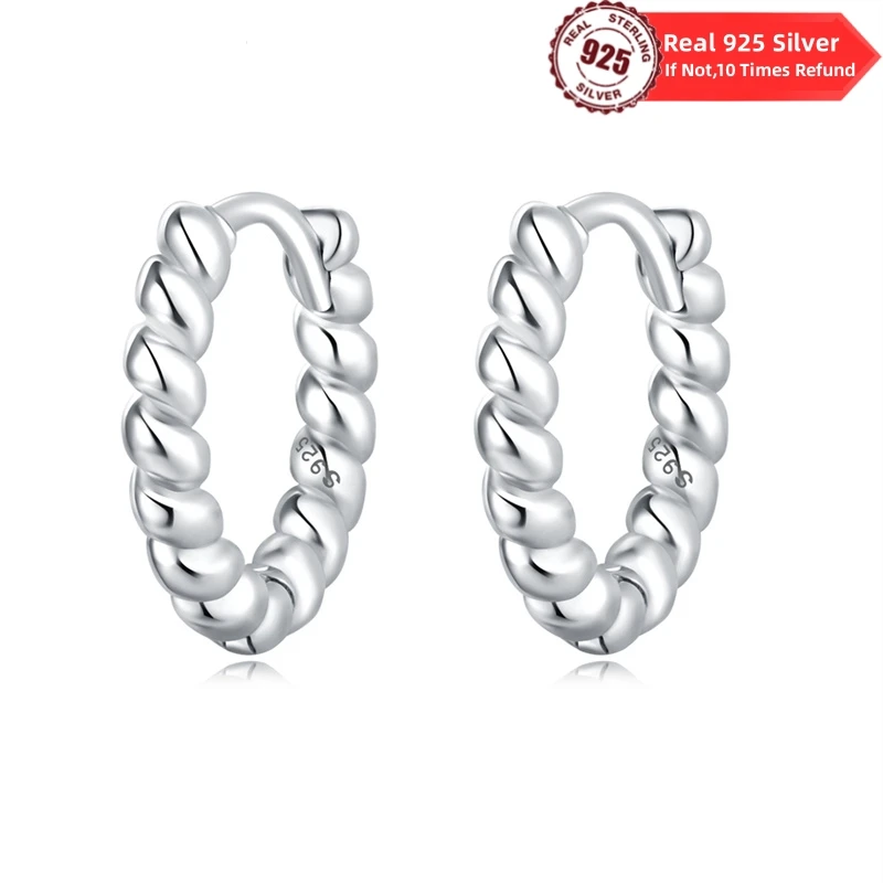 

Серьги-кольца женские из серебра 100% пробы, блестящие