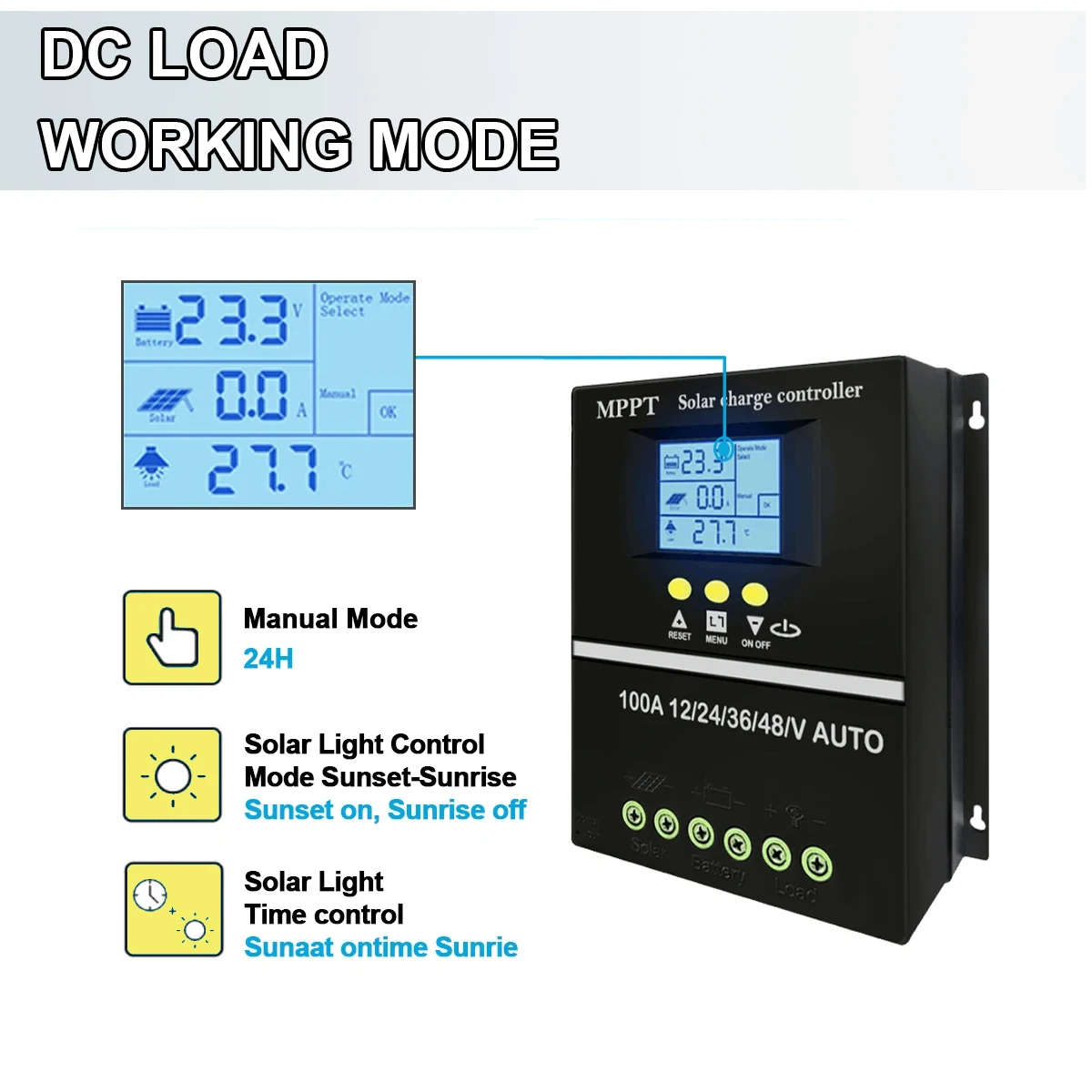 MPPT 100A 80A 60A 12V/24V/36V/48V regolatore di carica solare strumenti caricabatterie doppio USB piombo acido batteria al litio LCD caricabatterie