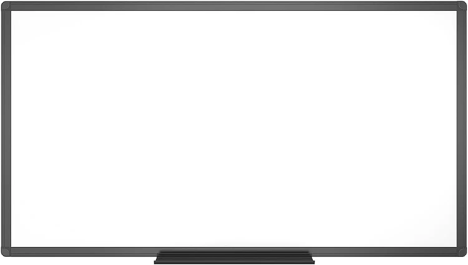 Quadro Branco Magnético Grande, 96x48 Polegadas com Estrutura de Alumínio Preta para Uso em Casa e Escritório