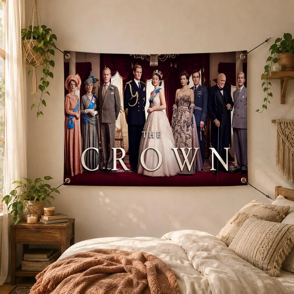 Series Royal Drama The Crown Flags Decorative Flag Banner for Outdoor Garden Yard Camping Party Home Wall Hanging Decor