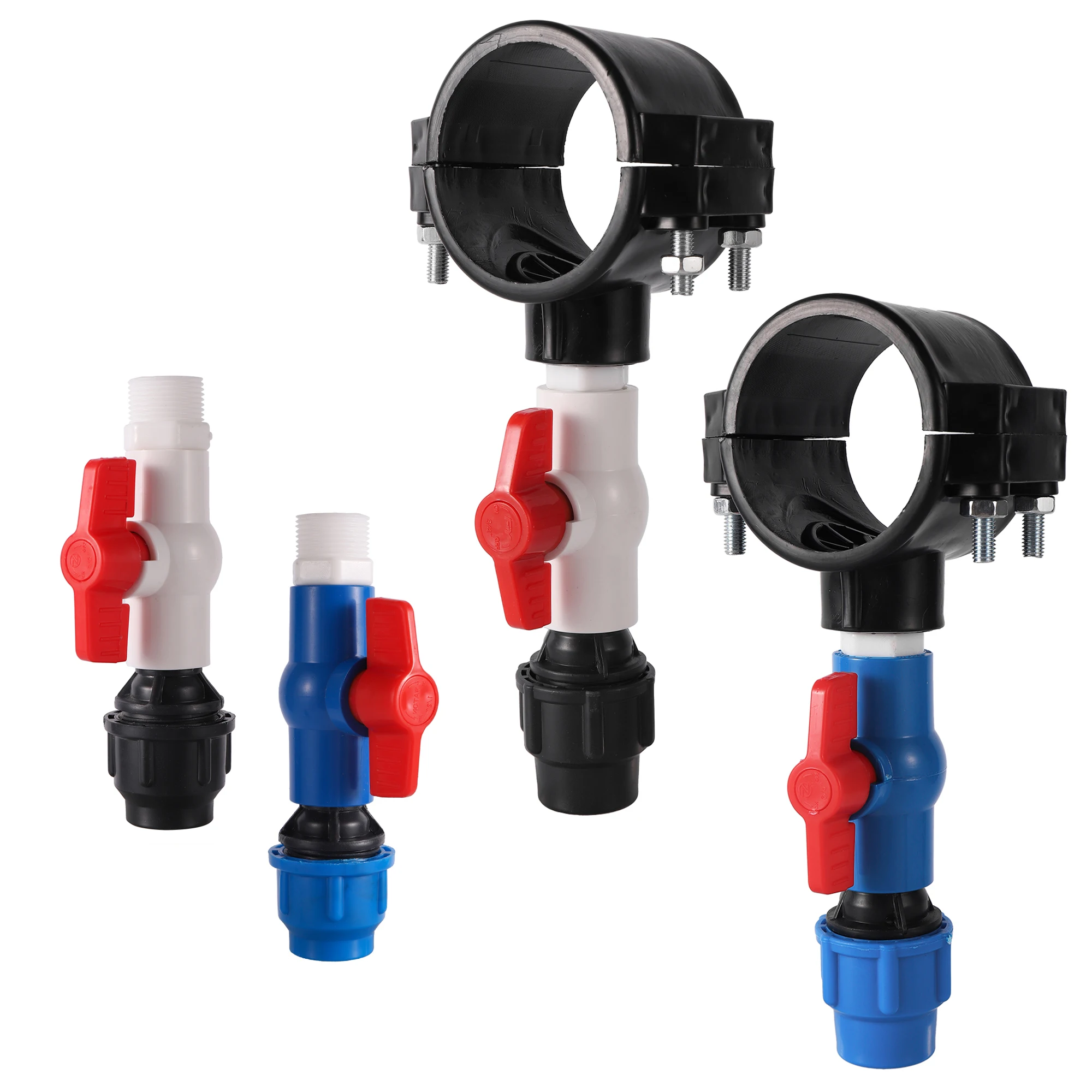 

20mm/25mm/75mm Pipe Connector PE Main Pipe Repair Connection Diversion Valve Kit Greenhouse Agriculture Garden water connector