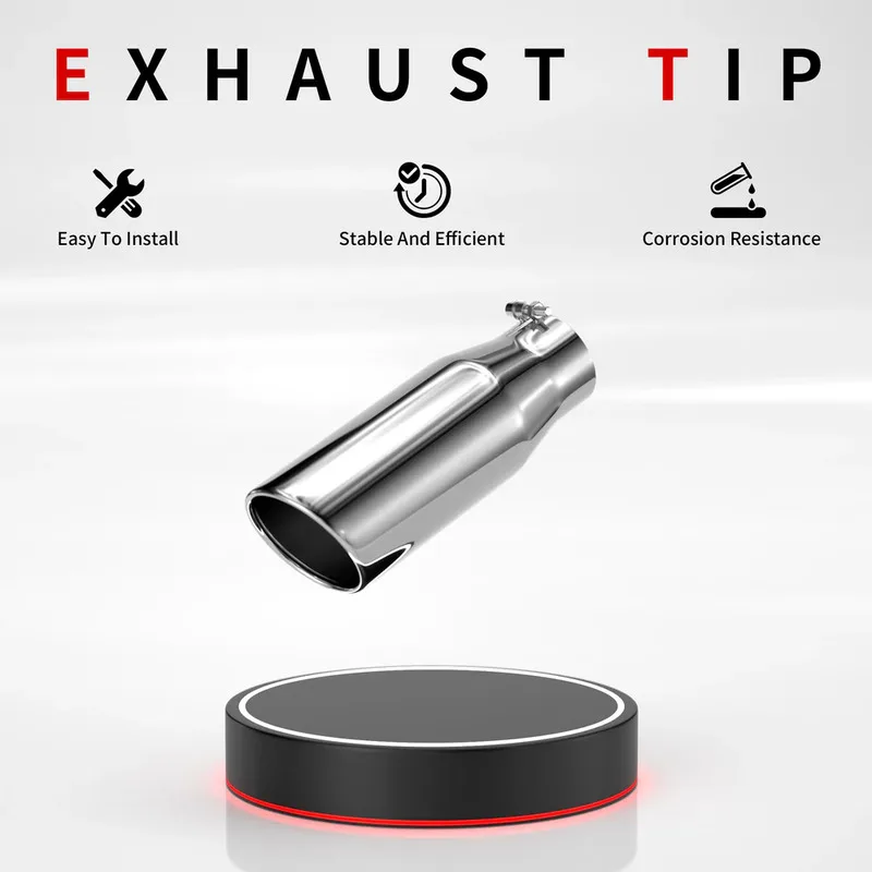 Punta di scarico ingresso 3,5", uscita 5", lunghezza 12", acciaio inossidabile, universale