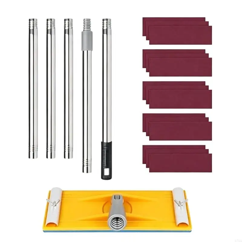 Poles Sander Wall Work Tool with Angles Head, Metal Frame and Abrasive Sheet Base for Ceiling Corner Indoor Coating 87HA