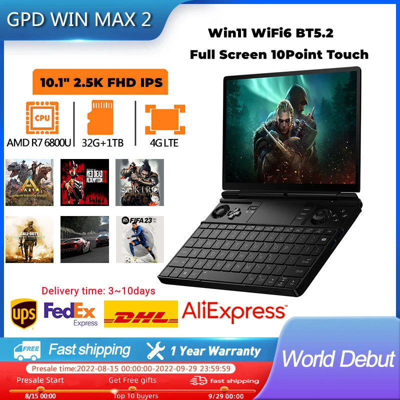 GPD Win Max 2 Gaming Console Portable Game Laptop 10.1