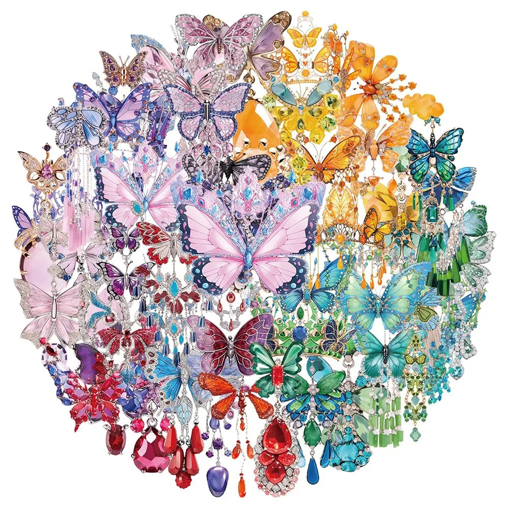 

10/30/50PCS Transparent Butterfly Cartoon Graffiti Stickers Aesthetic Decoration Decal Waterproof Graffiti Stationery Phone Case