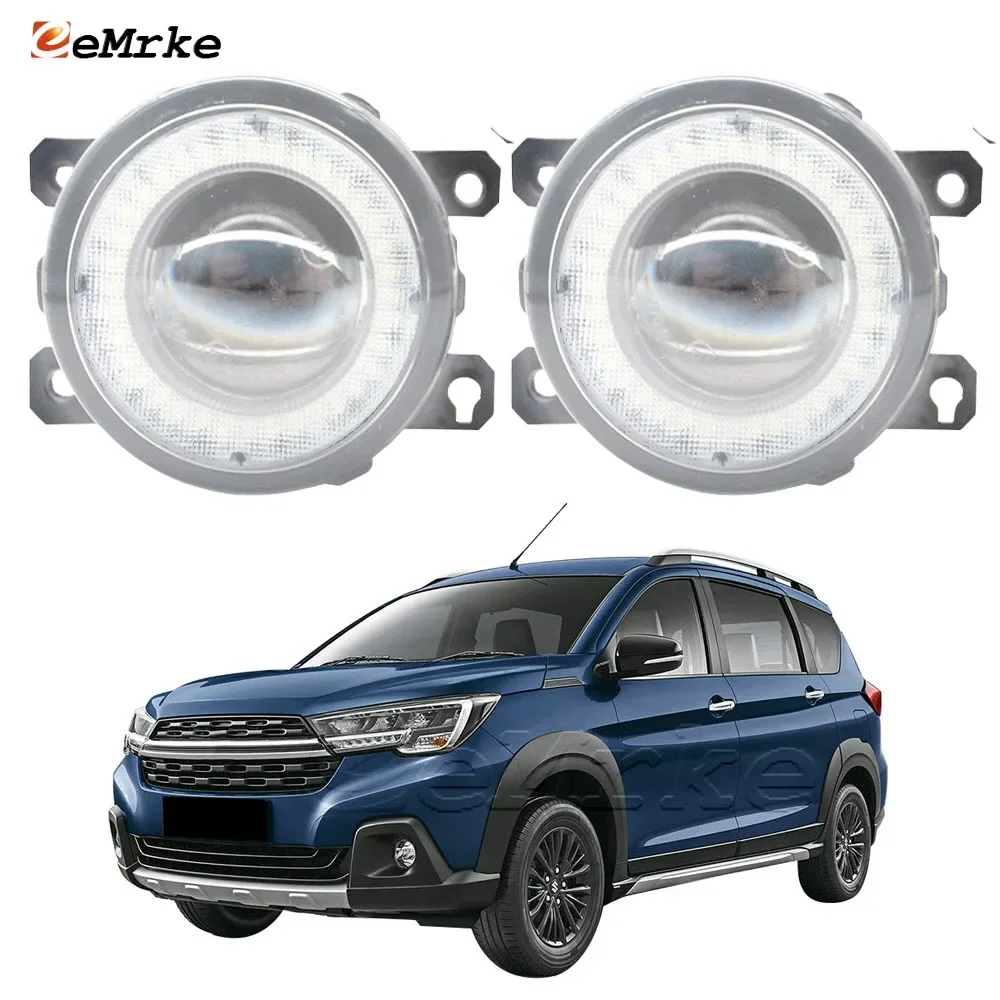 

2 Pieces Car LED Lens Fog Lights Assembly Angel Eye DRL Daytime Runinng Light for Suzuki Ertiga XL7 2019 Suzuki XL7 2020 XL6