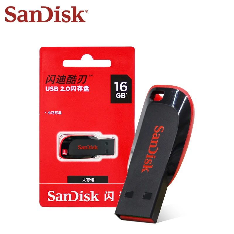SanDisk USB2.0 FAT32 Cruzer CZ50 FlashDrive 16GB 32GB 64GB 128GB Memoria Flash crittografata Stick USB2.0 PenDrive per laptop desktop