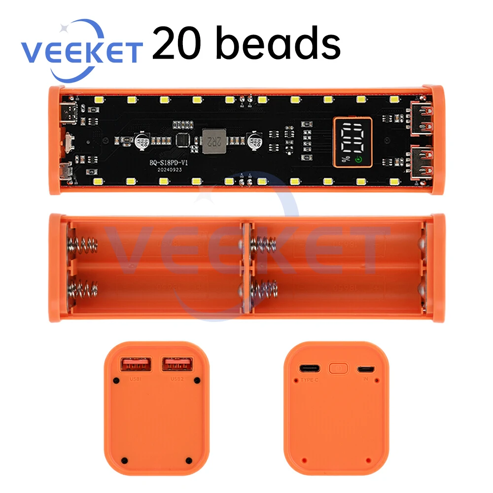 Mecha style DIY 18650 Battery Storage Box 8 Cells 18650 Battery Power Bank Case Fast Charging Mobile Power Kits