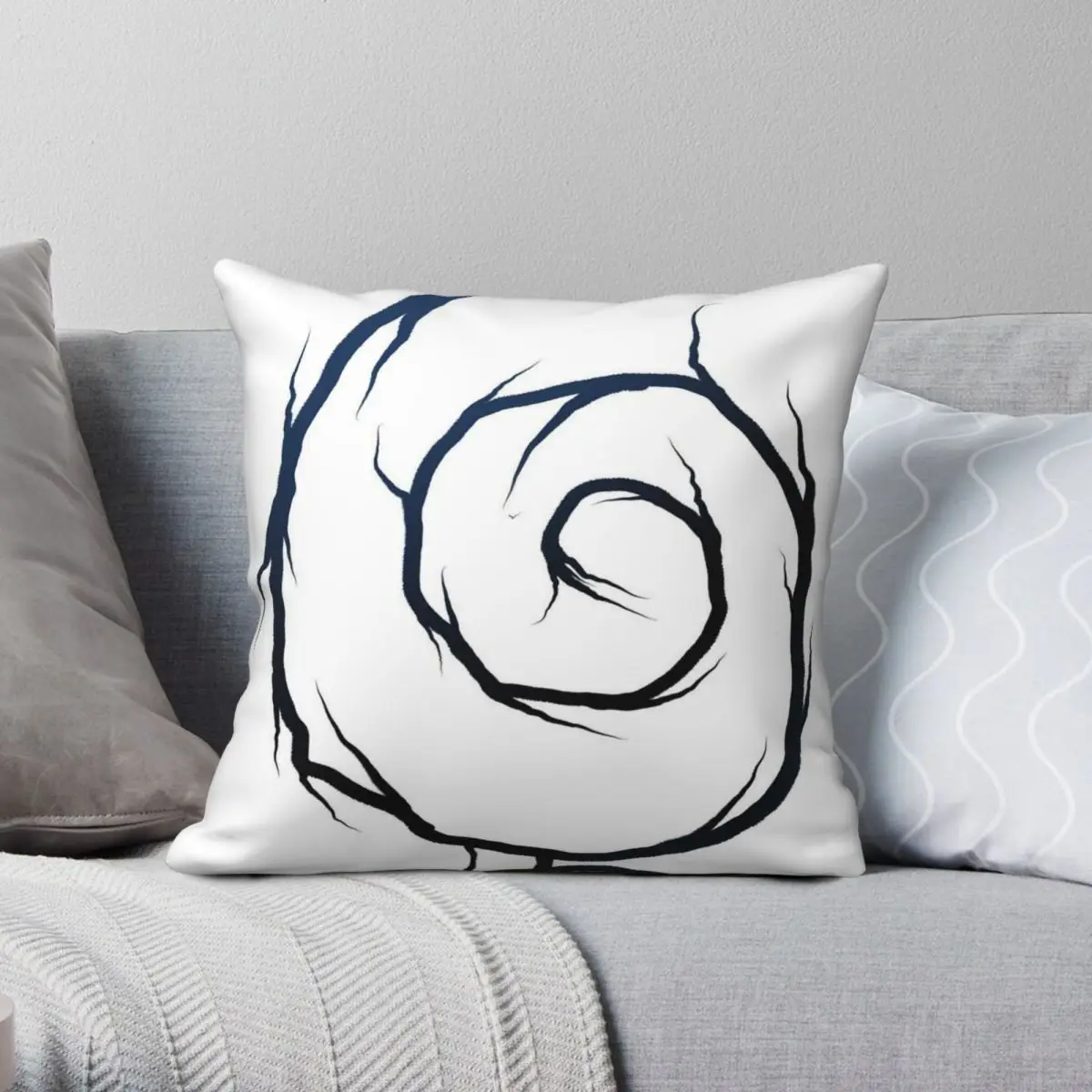 Blue And Black Gothic Spiral Square Pillowcase Polyester Linen Velvet Creative Zip Decorative Sofa Seater Cushion Cover 18