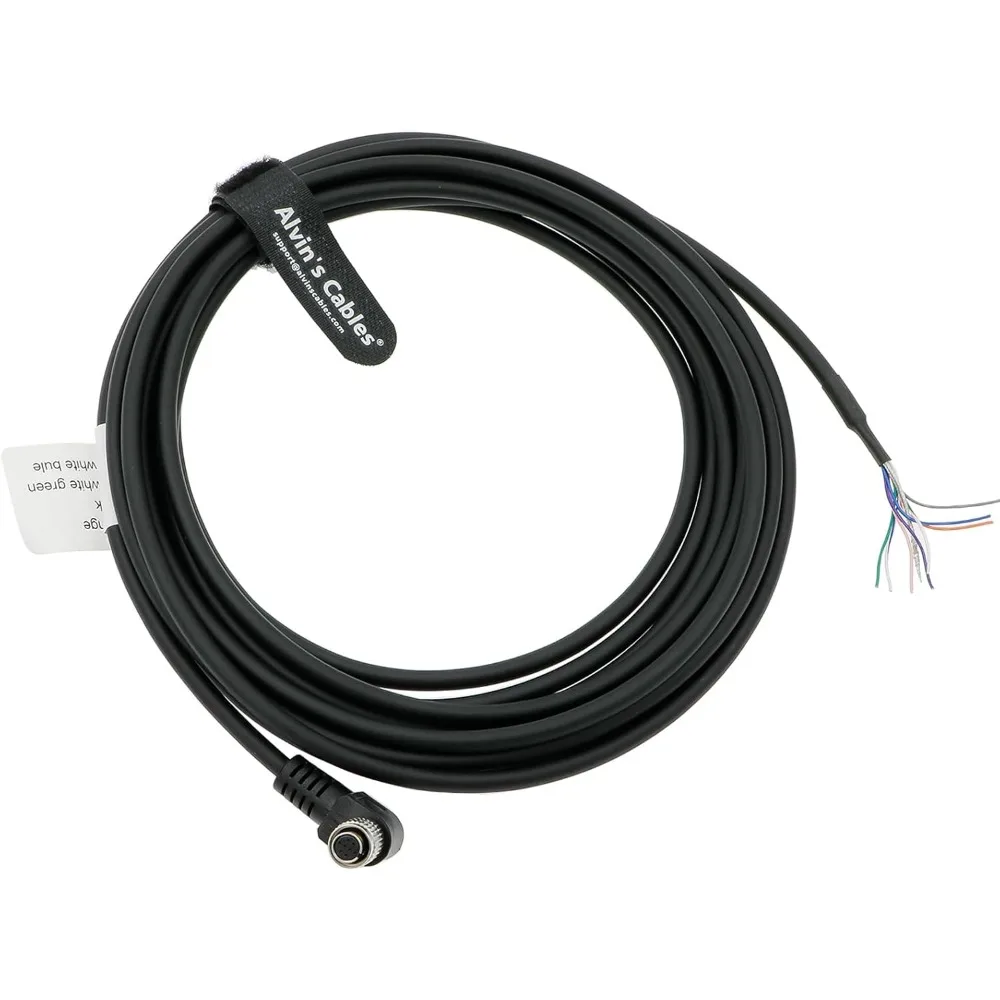 

Alvin's Cables HR25-7TP-8S Hirose 8 Pin Female Right Angle to Open End High Flex Cable for IDS, Allied Vision GigE, DAHENG