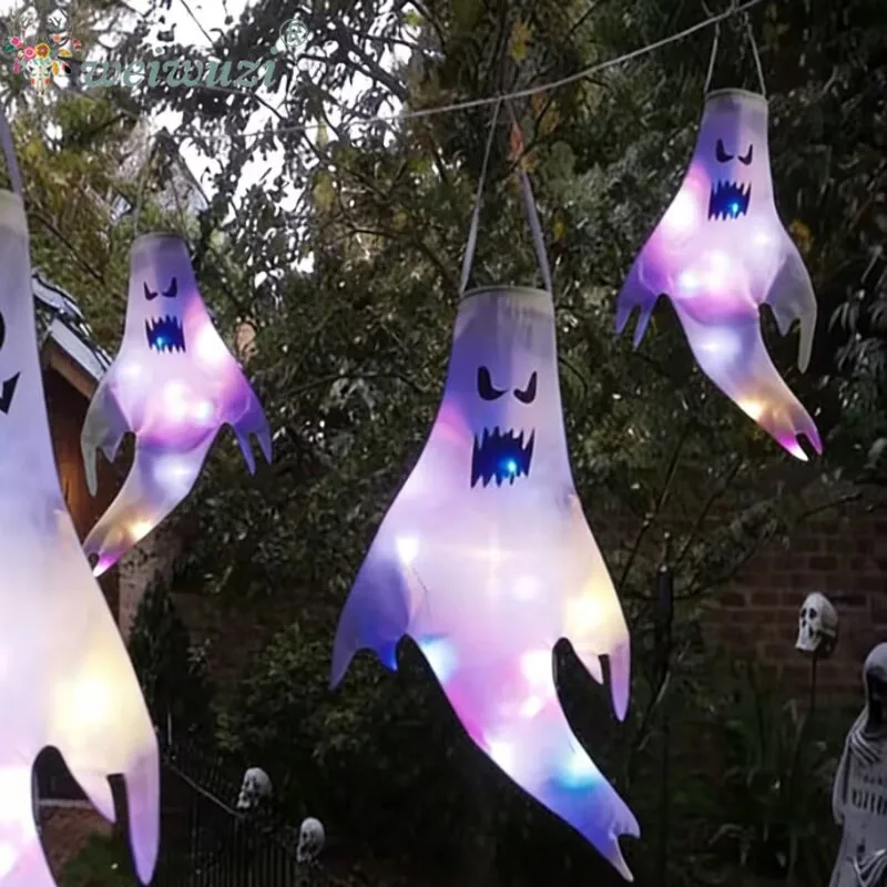 Halloween Costume Props Glowing Ghost Hanging Decor Cosplay Costume for Yard Tree Haunted House Spooky Party Scene Atmosphere