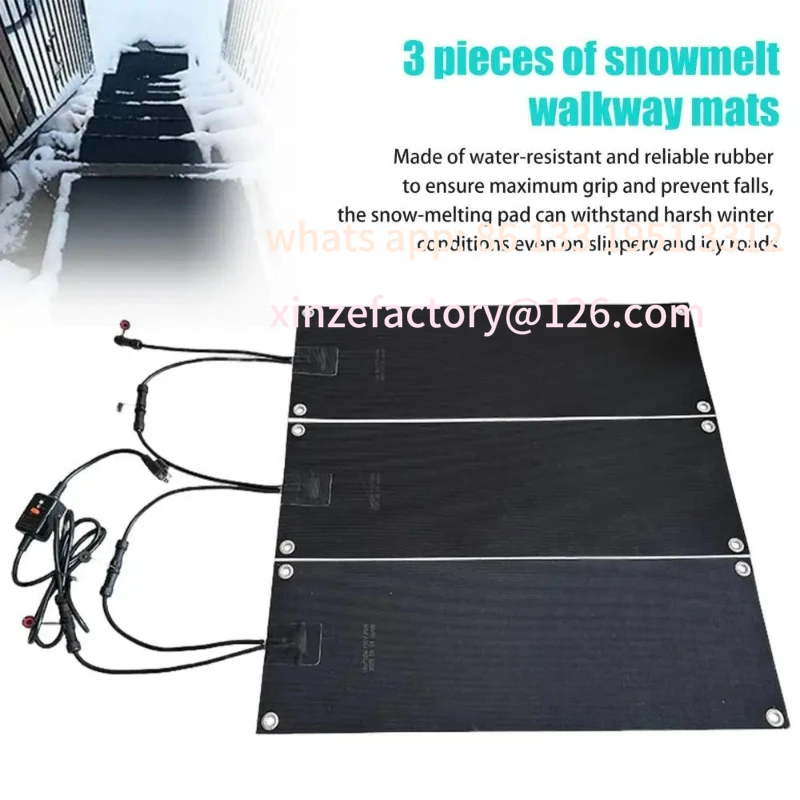 

Customizable 3Pcs Snow Ice Melt Heated Sidewalk Mats Versatile Electric Heated Snow Melting Mats