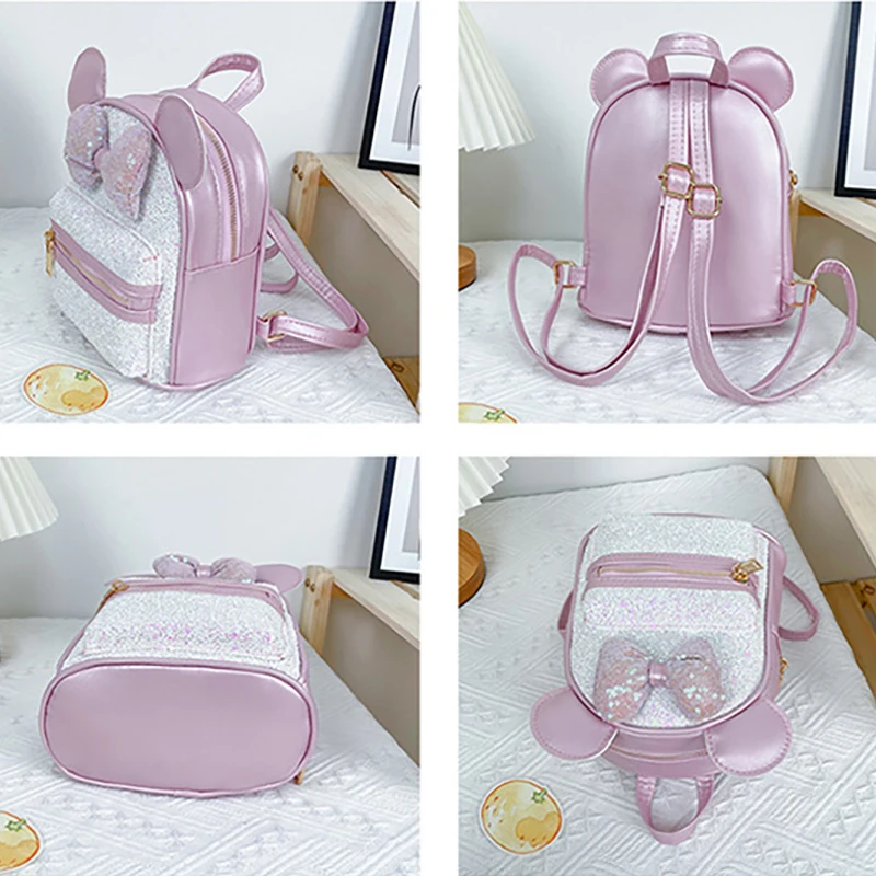 Sparkling Rabbit Ears Mini Backpack Mini Storage Bag Key Bag Zero Wallet Makeup bag