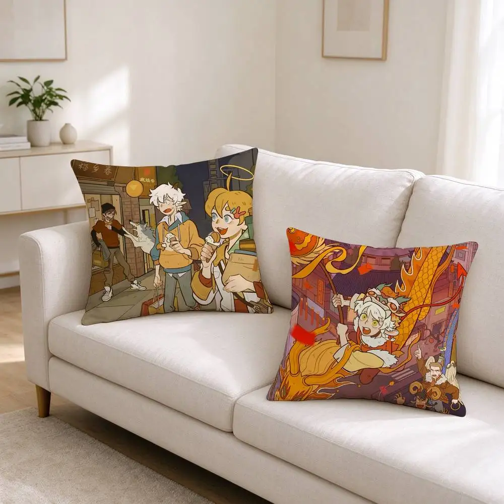 1031 M-Manga  All Saints Street  Square Double-Sided printed Pillow Case Bedroom Bedside Pillow Sofa Cushion Cover