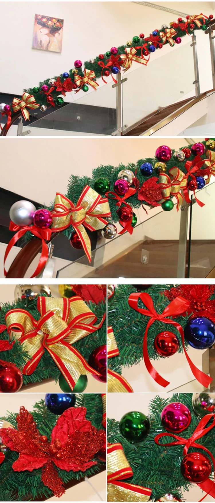 Christmas decoration rattan wreath escalator pendant