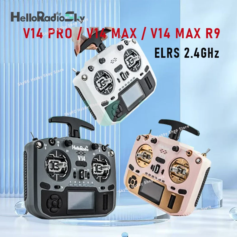 HelloRadio V14 MAX R9 PRO ELRS 2.4GHz Left-Handed FPV Transmitter, Open-Source with Metal Gimbals, Multiple Color Options