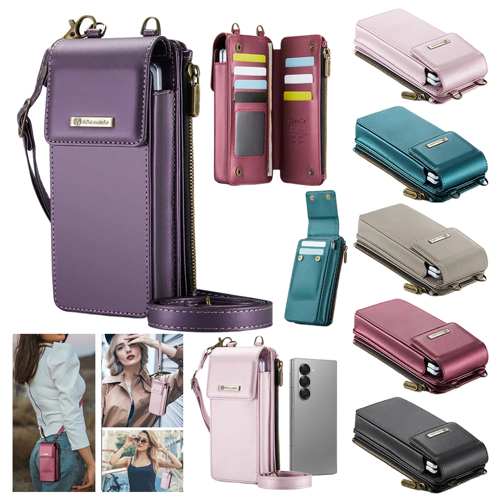 

Lanyard Purse Case for Samsung Galaxy Z Fold 3 4 5 6 Wallet Case Z Fold3 Fold4 Fold5 Fold6 Phone Case Phone Cover Cards Holder