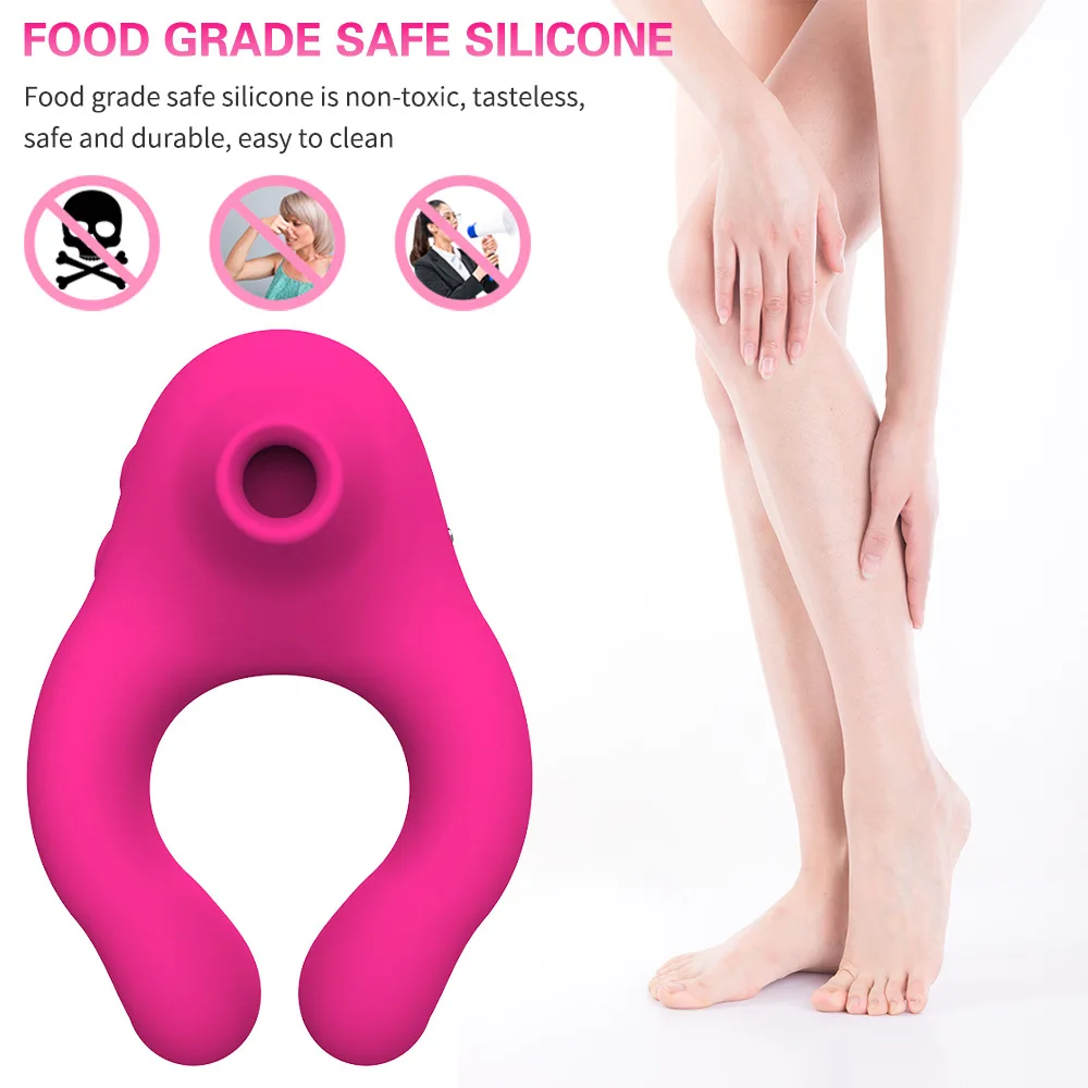 Sucker Vibrator for Couple Ring Men Cock Ring Penis Phallus Clitoris Sucking Clit Strap-On Satisfied Sex Toy for Adult Supplies