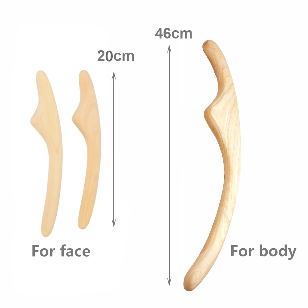 New Cypress Wood Body Carving Face Carving Massage Relax Hand Feet Body Healthcare Massage Scraping Guasha Stick