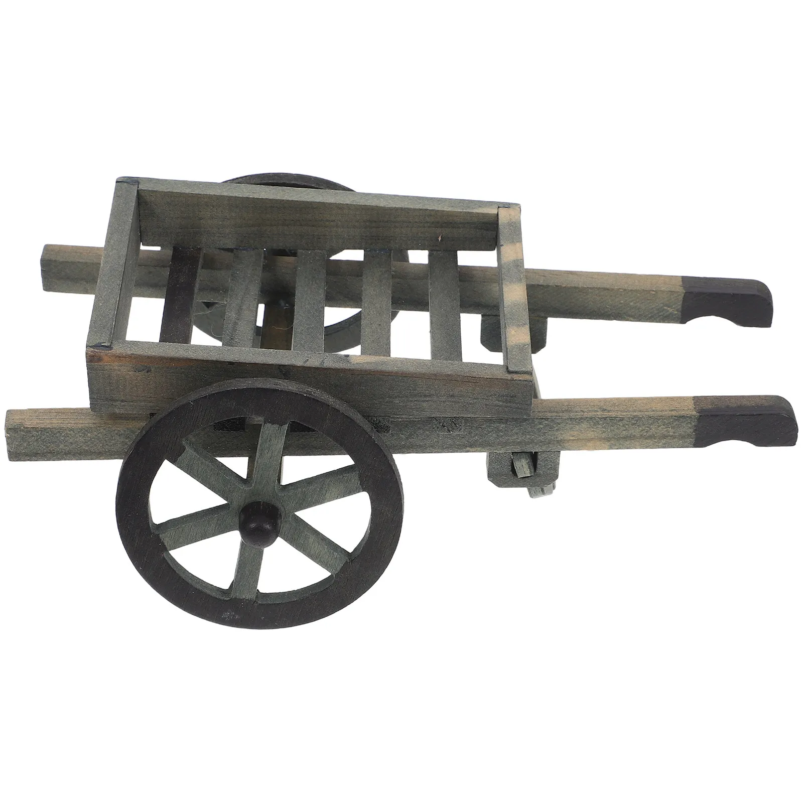 

Exquisite Handcrafted Wooden Mini Cart for Dollhouse Accessories Micro Landscape Decor Farm Garden Layout Tiny Shopping Trolley