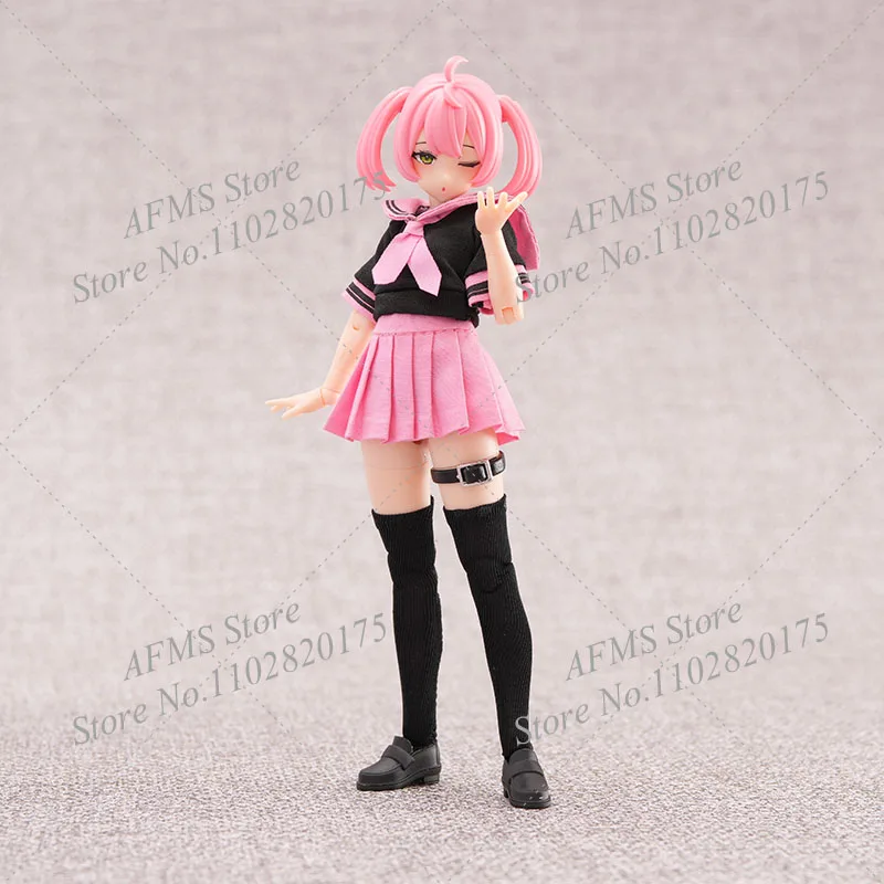 Traje móvil a escala 1/12 para niña, camiseta bonita de marinero, falda, uniforme, conjunto de traje de estudiante, figura de acción de 6 pulgadas, muñecas corporales de soldado