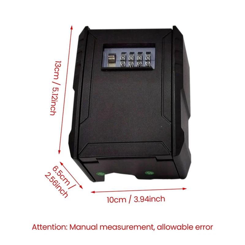 N11R- Metal Password Key Box Wall Mounted 4 Digits Password Key Storage Lock Box Waterproof Anti Theft Safe Lock Keybox