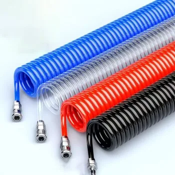 Pnömatik Yay Borusu 7-30M Yüksek Basınçlı PU Teleskopik Boru 8*5, Toz Üfleme Tabancası Hava Borusu, Pnömatik Alet Aksesuarları
