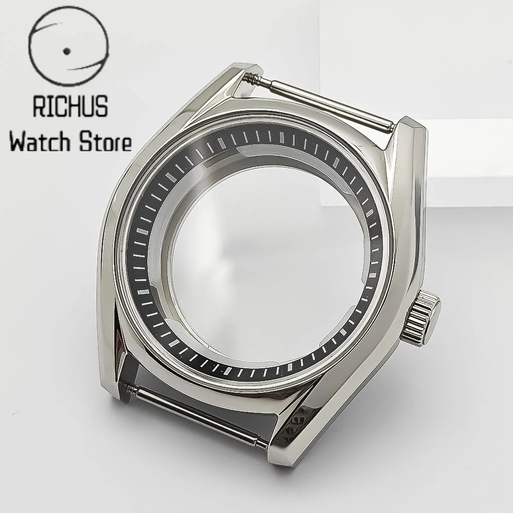 

RICHUS NH35 40 мм серебряный корпус для часов с сапфировым стеклом подходит для NH35 NH36 ETA 2824 PT5000 аксессуары для часов с механизмом