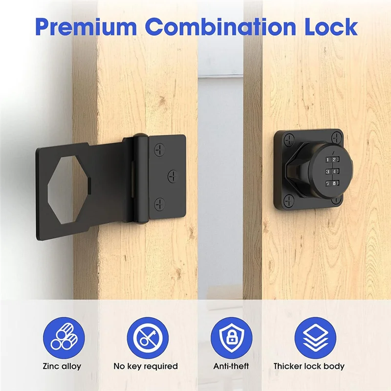 B92B-Keyless Cabinet Combination Latch,Cabinet Password Locks For Cabinet,Mailbox,Office File Cabinet Lock Black Easy To Use