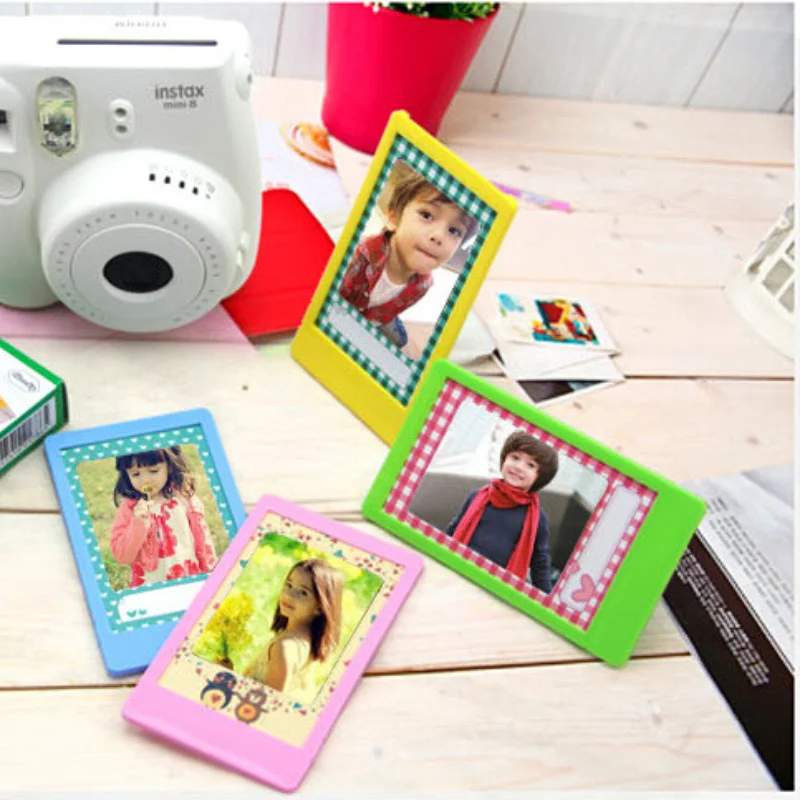 Fujifilm-câmera fotográfica colorida instax mini 8, 7s, 25, 50 e 90, porta-retrato inquebrável, 3 polegadas, para decoração da casa