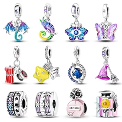 100% 925 Sterling Silver Fantasy Flying Dragon Mysterious Butterfly Charms Pendants Fit Qikaola Original Bracelets DIY Jewelry
