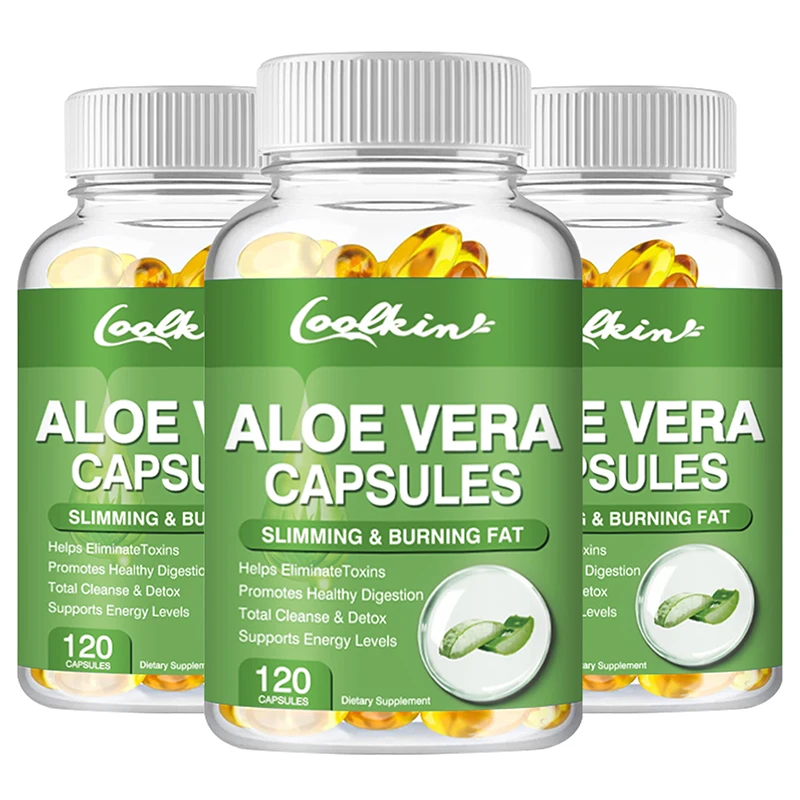 

Aloe Vera Extract Capsules - Colon Cleansing, Promotes Digestion, Relieves Gastrointestinal Discomfort, Antioxidant