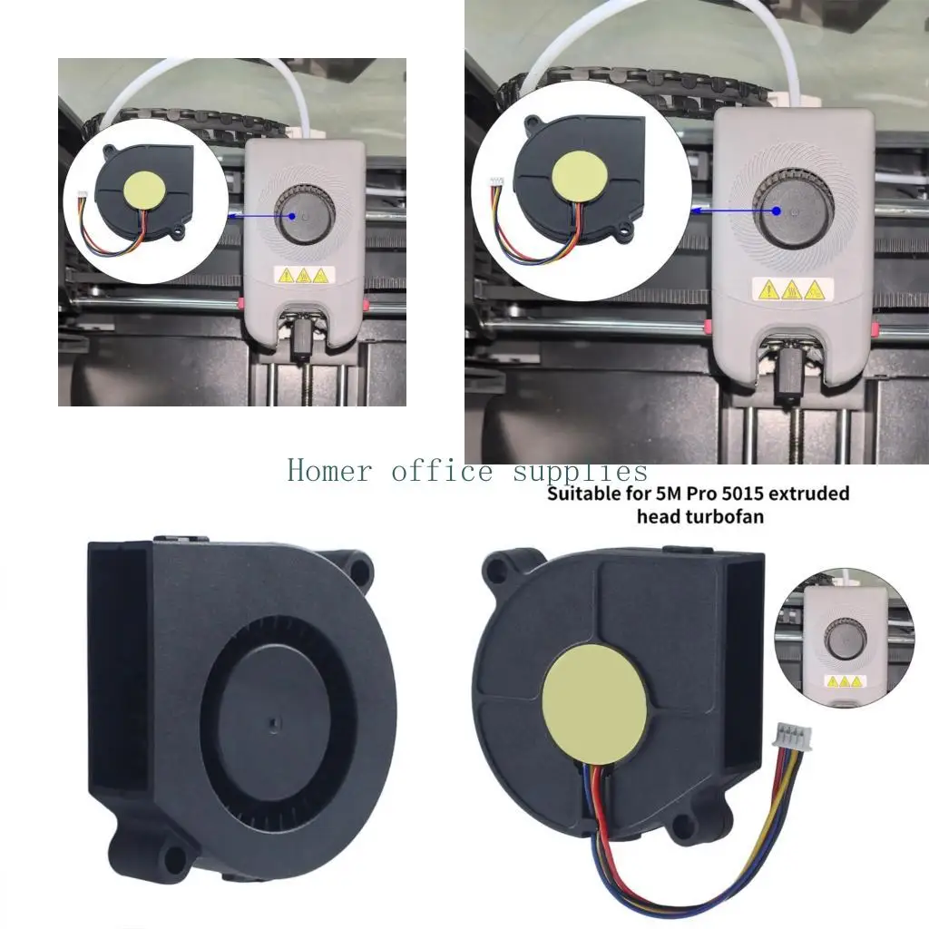 

K43B Double Bearing 5015 51.5mm 51.5x51.5mm 24V Cooling Fan Computer Cooling Fan Case Cooling Fan for AD 5M 3D Printer Part