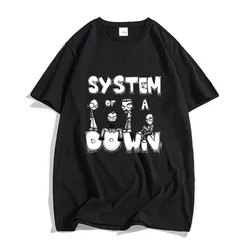 System of A Down Shirts 100% Cotton Summer Tshirt Creative Graphic T Shirt Print Men Streetwear T-shirt Retro Band Casual Tees