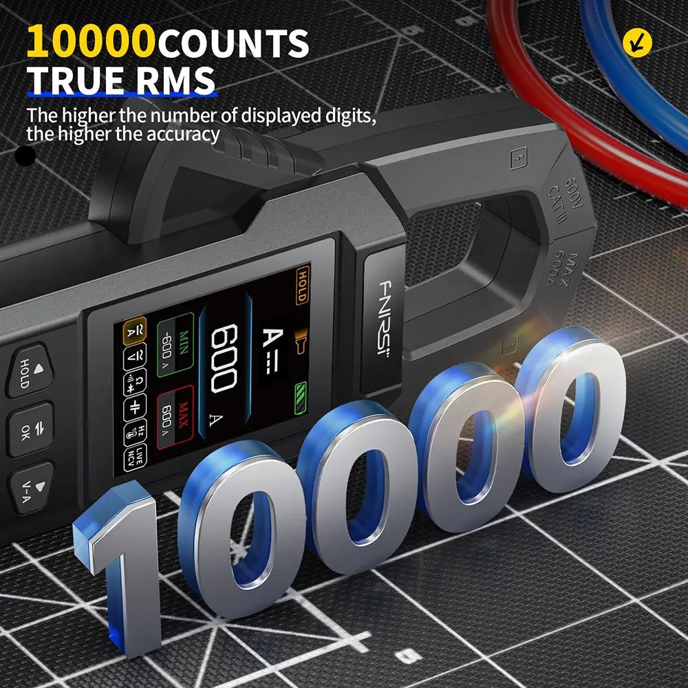 

DMC-100 Clamp Multimeter 600A LCD Display DC AC Current Clamp Meter 10000 Counts High Precision Amperimetric Clamp Tester