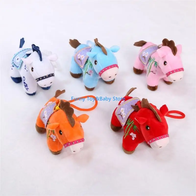 Embroidered Five Color Horse Plush Wall Hanging Soft PP Cotton Stuffed Animal Toy For Kids Room Nursery Decors C90B