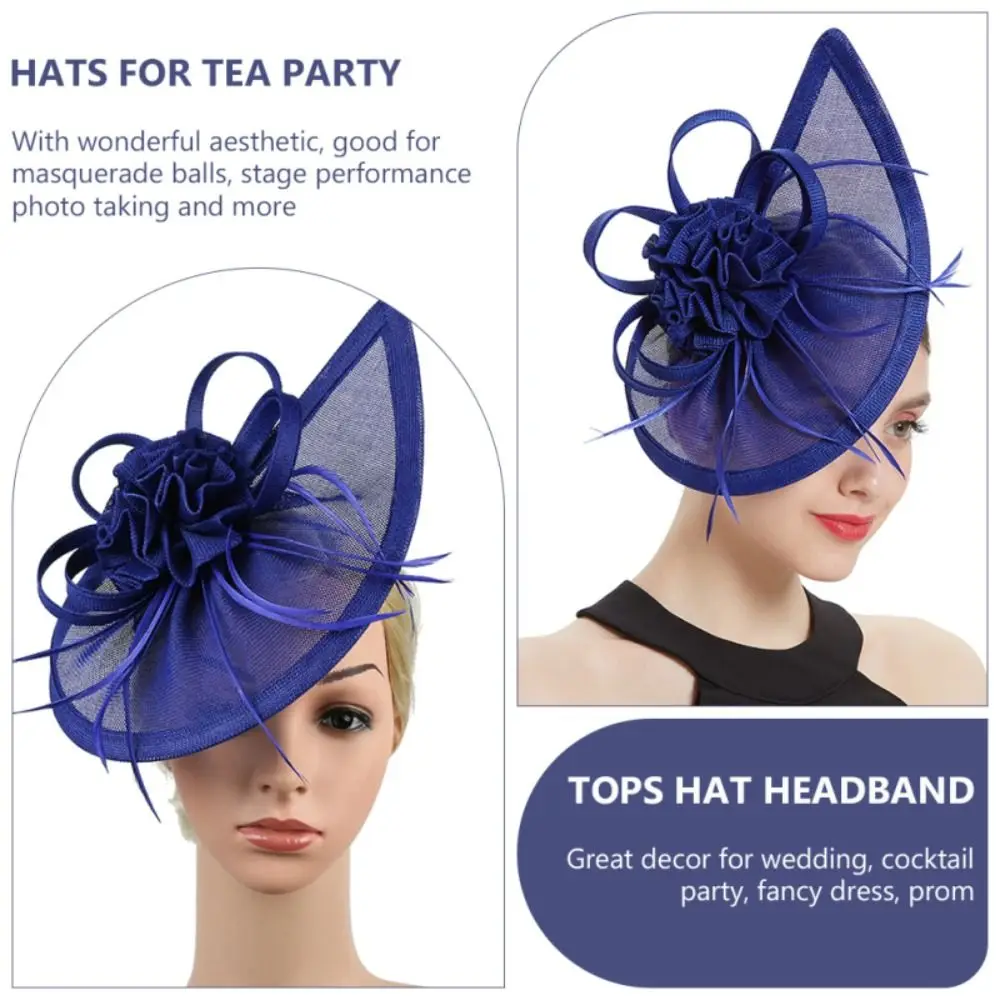 Women Hair Accessories Wedding Tea Party Mesh Headband Hair Clip Fascinator Hat